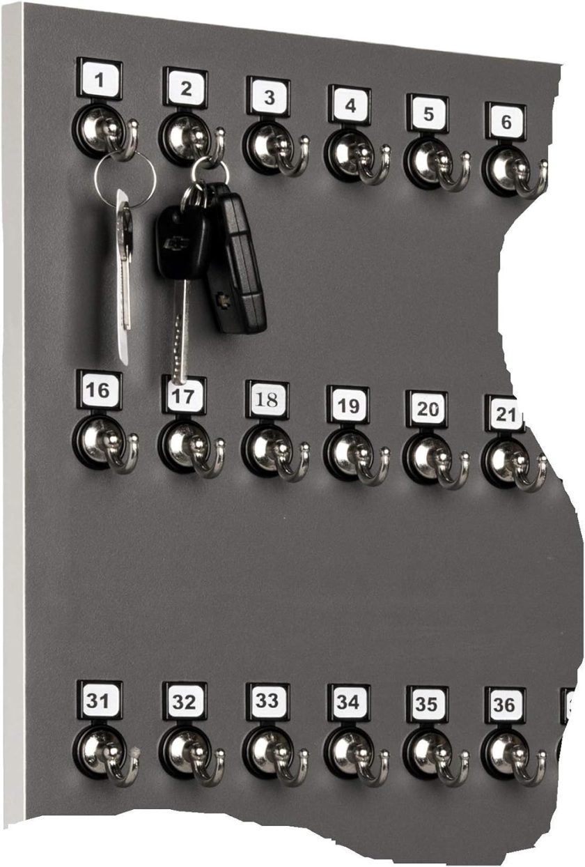 Key Rack, Key Holder , 30 Bolted Metal Numbered Hook with Hidden Hangers (30 Sets of Tag & Ring Included) - Made in USA - Image 2