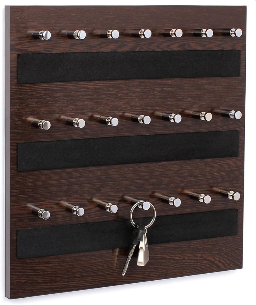 Wall Mounted Key Chain Holder Board/Box (Wenge, 21 Keys)